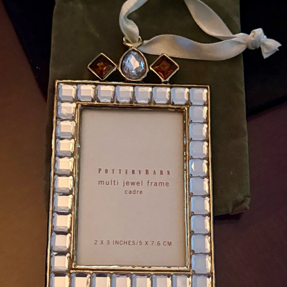 POTTERY Barn Jewel Frame with Gold and Cream Accents